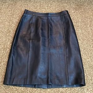 Escada 1980s Leather Pencil Skirt